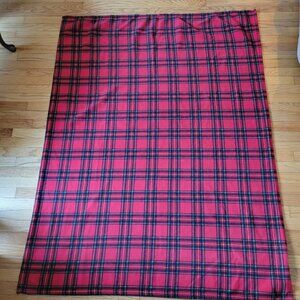 Talbots Holiday Tartan Plaid Throw Fleece Blanket Christmas Soft